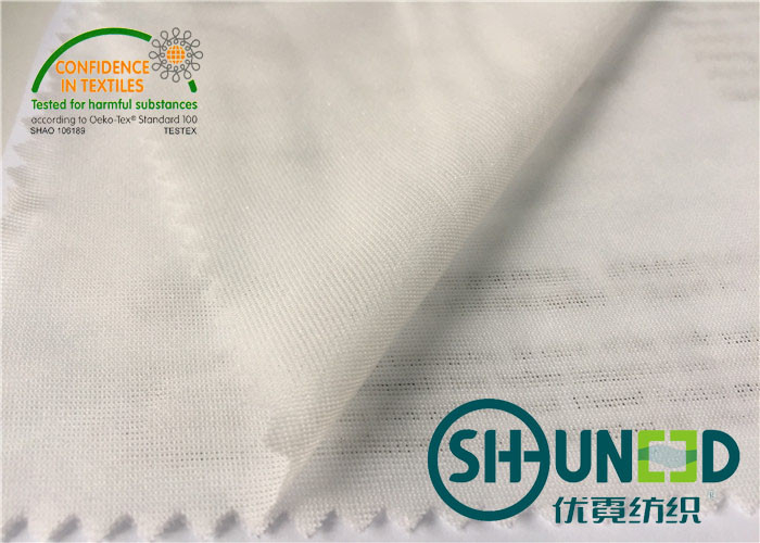 Tissu de interlignage fusible adhésif blanc, matériel de interface de bout droit pour des vêtements de sport